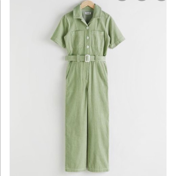 & Other Stories Pants - &otherstories Corduroy green jumpsuit